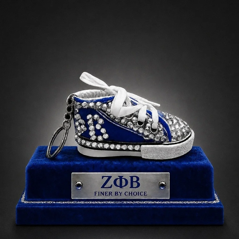 Zeta Phi Beta Keychain Clear Rhinestone Custom‎ Made Shoe